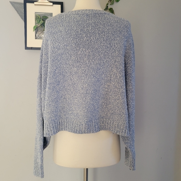 Central Park West New York Senna Denim Knit Cropped Sweater M - Picture 4 of 12